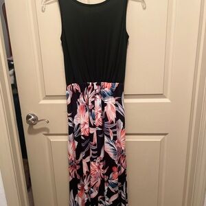 Floral Black and Pink Maxi Dress